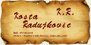 Kosta Radujković vizit kartica